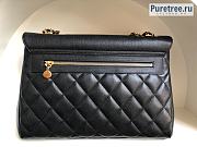 CHANEL | Vintage Flap Bag Black Caviar Leather 92233 - 33 x 11 x 23cm - 4