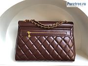 CHANEL | Vintage Flap Bag Brown Smooth Leather 92233 - 33 x 11 x 23cm - 4
