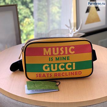 GUCCI | 100 Music In Mine Belt Bag Yellow Leather 602695 - 24 x 14 x 5.5cm
