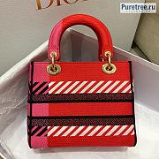 DIOR | Medium Lady D-Lite Bag Pink Multicolor D-Flower M0565 - 24cm - 3
