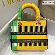 DIOR | Medium Lady D-Lite Bag Yellow Multicolor D-Flower M0565 - 24cm - 3