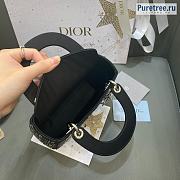 DIOR | Mini Lady Dior Bag Black Strass Cannage Satin M0500 - 17 x 15 x 7cm - 6