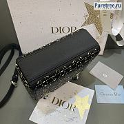 DIOR | Mini Lady Dior Bag Black Strass Cannage Satin M0500 - 17 x 15 x 7cm - 4