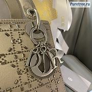 DIOR | Mini Lady Dior Bag Platinum Metallic Strass Cannage Satin M0505 - 17 x 15 x 7cm - 4