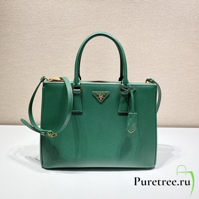 PRADA | Galleria Saffiano Green Leather Large Bag 1BA274 - 32 x 24 x 13.5cm - 1