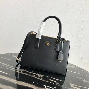 PRADA | Galleria Saffiano Black Leather Medium Bag 1BA863 - 28 x 19.5 x 12cm