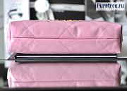 CHANEL | 22 Small Handbag Pink Shiny Calfskin & Gold Metal - 35 x 37 x 7cm - 3