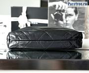 CHANEL | 22 Large Handbag Black Shiny Calfskin & White Metal - 48 x 45 x 10cm - 5
