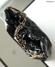 CHANEL | 22 Large Handbag Black Shiny Calfskin & White Metal - 48 x 45 x 10cm - 3