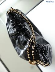 CHANEL | 22 Large Handbag Black Shiny Calfskin & Gold Metal - 48 x 45 x 10cm - 2