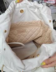 CHANEL | 22 Large Handbag White Shiny Calfskin & Gold Metal - 48 x 45 x 10cm - 2