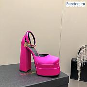 VERSACE | Medusa Aevitas Platform Pumps In Hot Pink Silk - 15.5cm - 3