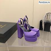 VERSACE | Medusa Aevitas Platform Pumps In Purple Silk - 15.5cm - 1