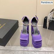 VERSACE | Medusa Aevitas Platform Pumps In Purple Silk - 15.5cm - 5