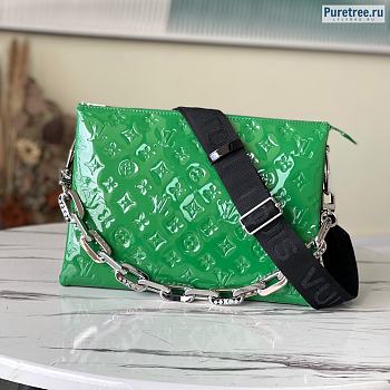 Louis Vuitton | Coussin MM Green Shiny Leather M57793 - 34 x 24 x 12cm