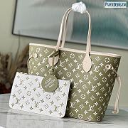 Louis Vuitton | Neverfull MM Tote Bag Green/Beige M46102 - 31 x 28 x 14cm - 1