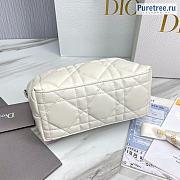 DIOR | Medium Diortravel Nomad Pouch White Calfskin - 22 x 13 x 9.5cm - 2