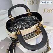 DIOR | Medium Lady Dior Bag Natural Wicker Black - 24 x 20 x 11cm - 3