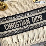 DIOR | Medium Lady Dior Bag Natural Wicker Black - 24 x 20 x 11cm - 5
