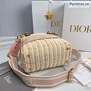 DIOR | Medium Lady Dior Bag Natural Wicker Pink Jacquard - 24 x 20 x 11cm - 6
