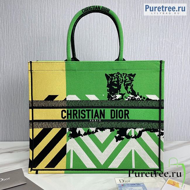 DIOR | Large Dior Book Tote Green D-Jungle Pop - 41.5cm - 1