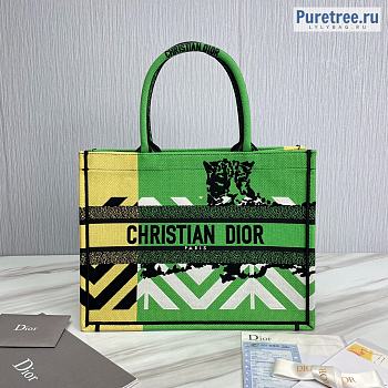 DIOR | Medium Dior Book Tote Green D-Jungle Pop - 36.5cm