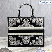 DIOR | Large Book Tote Cornely-Effect Embroidered Black Leather - 41.5cm - 4