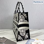 DIOR | Large Book Tote Cornely-Effect Embroidered Black Leather - 41.5cm - 3