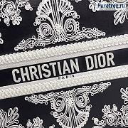 DIOR | Large Book Tote Cornely-Effect Embroidered Black Leather - 41.5cm - 2