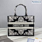 DIOR | Medium Book Tote Cornely-Effect Embroidered Black Leather - 36.5cm - 1