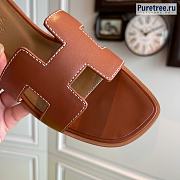 HERMES | Oran Sandal Brown Smooth Leather - 3