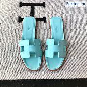 HERMES | Oran Sandal All Light Blue Smooth Leather - 1