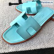 HERMES | Oran Sandal All Light Blue Smooth Leather - 5