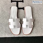 HERMES | Oran Sandal All White Smooth Leather - 1