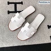 HERMES | Oran Sandal All White Smooth Leather - 2