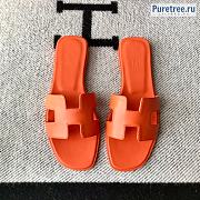 HERMES | Oran Sandal All Orange Smooth Leather - 1