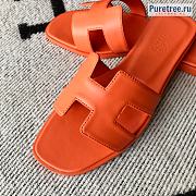 HERMES | Oran Sandal All Orange Smooth Leather - 5
