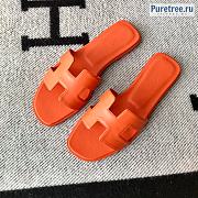 HERMES | Oran Sandal All Orange Smooth Leather - 3