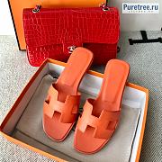 HERMES | Oran Sandal All Orange Smooth Leather - 2