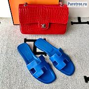 HERMES | Oran Sandal All Blue Smooth Leather - 3