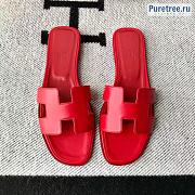 HERMES | Oran Sandal All Red Smooth Leather - 1