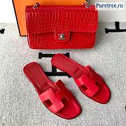HERMES | Oran Sandal All Red Smooth Leather - 3