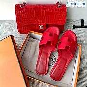 HERMES | Oran Sandal All Red Smooth Leather - 6