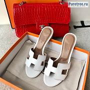 HERMES | Oasis Sandal White Smooth Leather - 5cm - 4