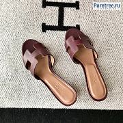 HERMES | Oasis Sandal Plum Smooth Leather - 5cm - 4