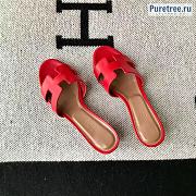 HERMES | Oasis Sandal Red Smooth Leather - 5cm - 4