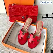 HERMES | Oasis Sandal Red Smooth Leather - 5cm - 2