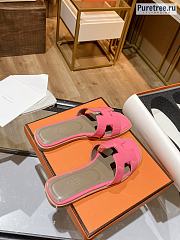 HERMES | Oran Sandal Pink Shiny Leather - 3
