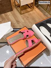 HERMES | Oran Sandal Pink Shiny Leather - 5