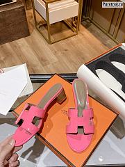 HERMES | Oasis Sandal Pink Shiny Leather - 5cm - 4